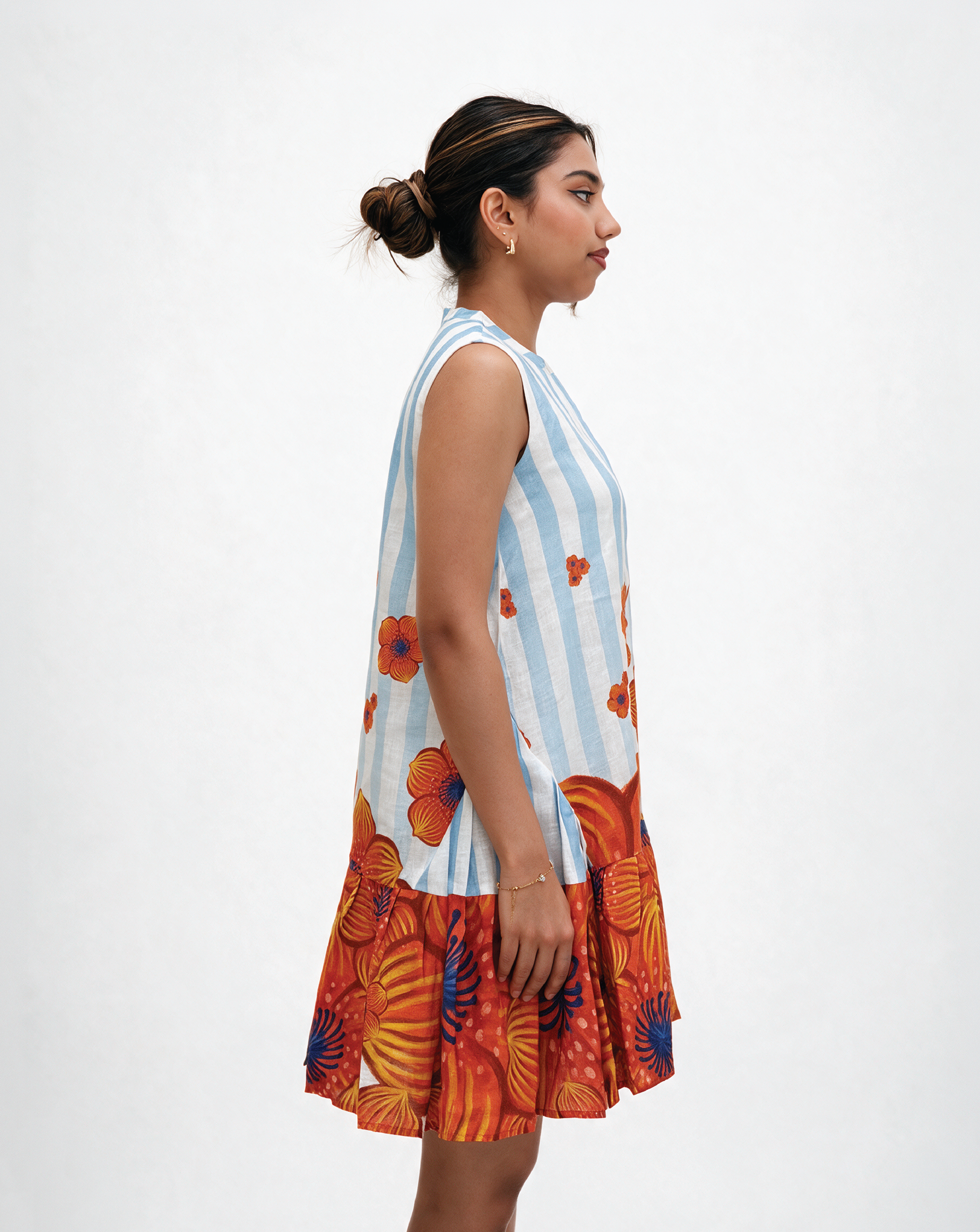 Trapeze Mini Dress in Pure Linen