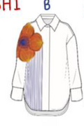 Seamless Flower Relaxed Shirt in Cotton-SH1