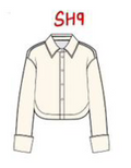 Neapolitan cuff Crop shirt in Linen-SH9