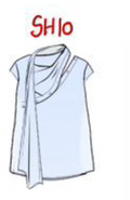 Draped Scarf Blouse in Cotton Linen-SH10