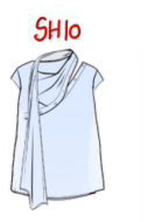 Draped Scarf Blouse in Cotton Linen-SH10